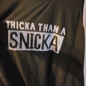 Black Rhinestone 'Thicka Than a Snicka' Graphic Tee